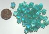 50 3x8mm Matte AB Turquoise Cupped Flowers